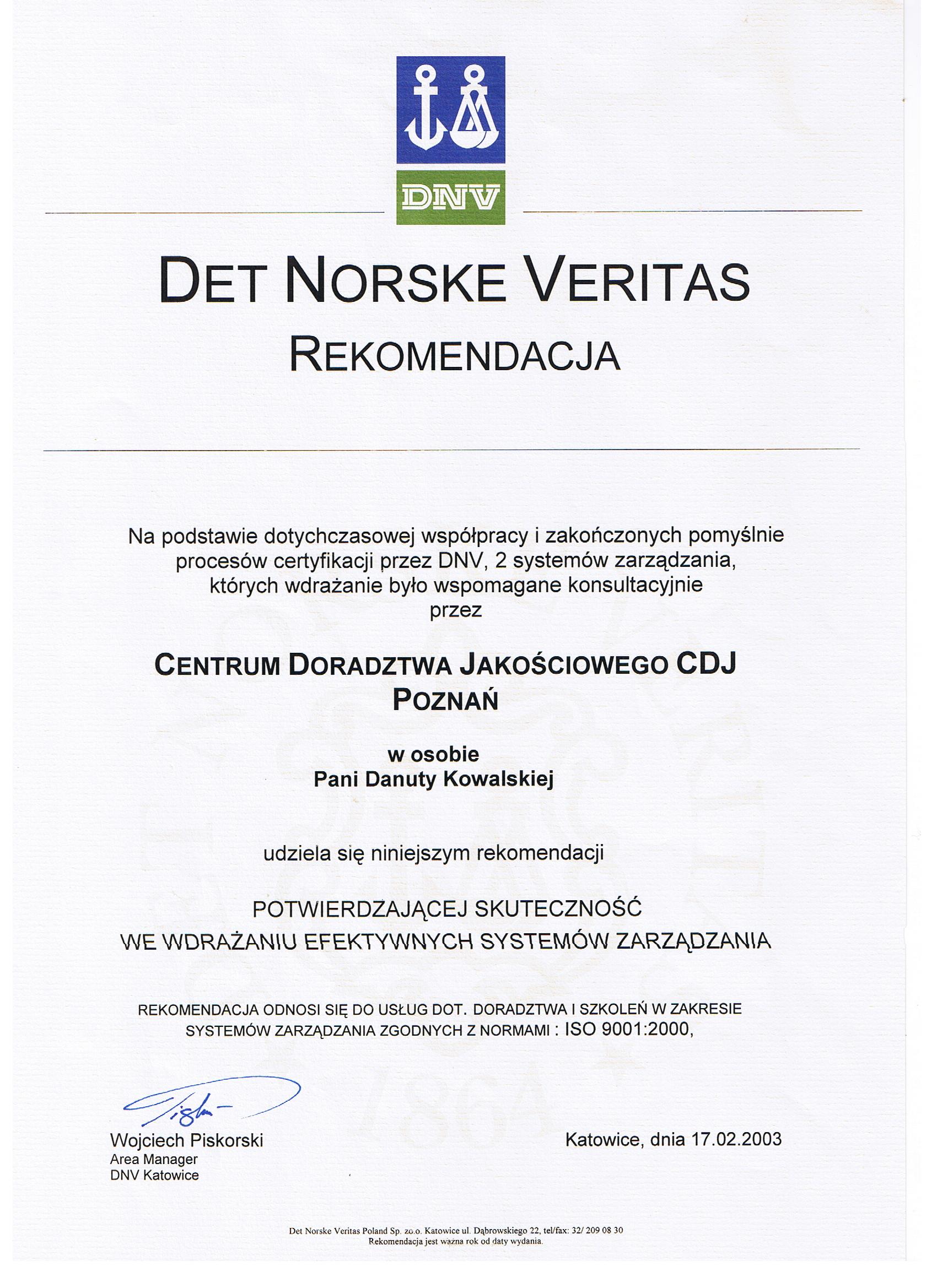CDJ Danuta Piotrowska, ISO 26000  i  SA 8000

